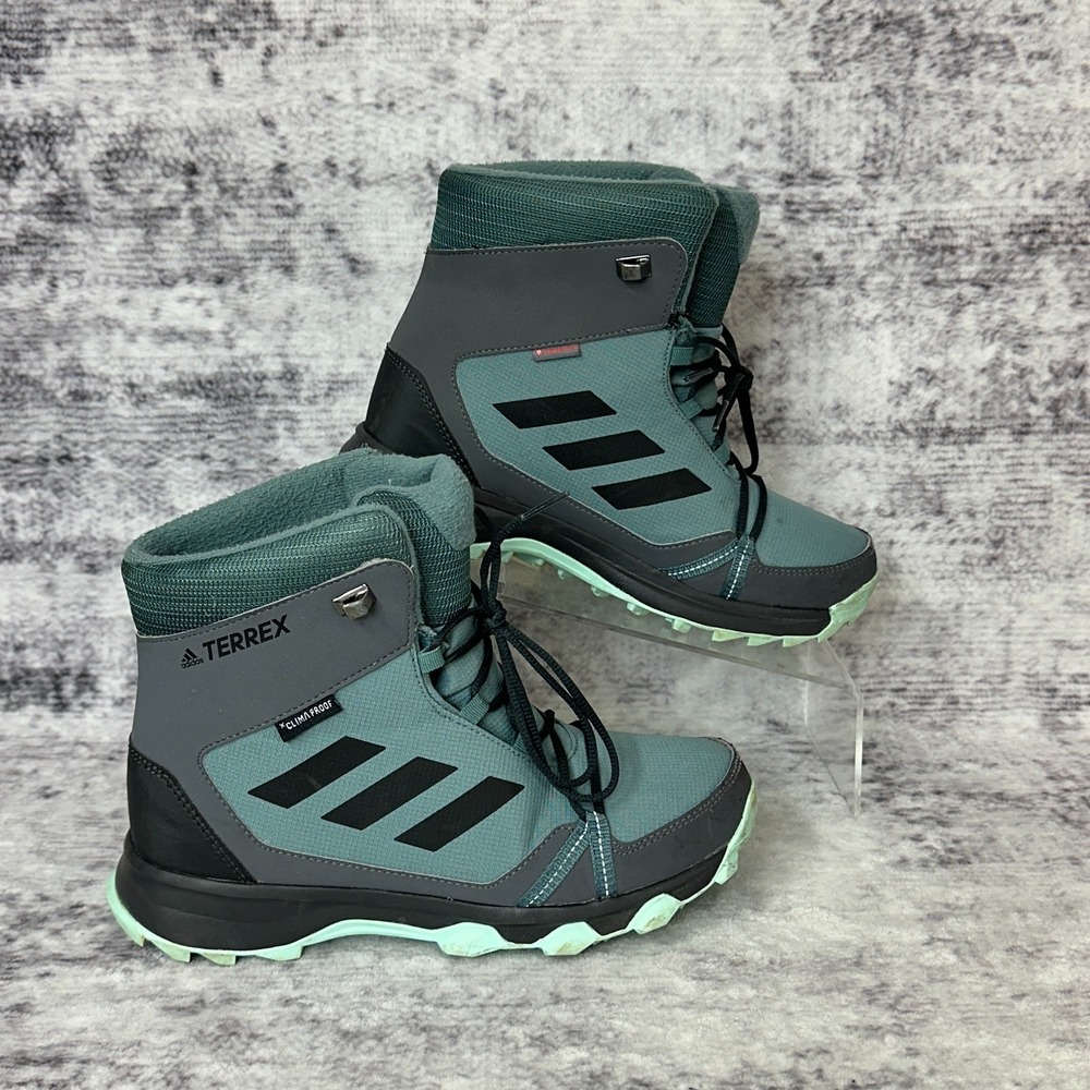 Adidas Terrex Climaproof Boots Unisex Youth Size 5 Outdoor Winter Hiking Teal